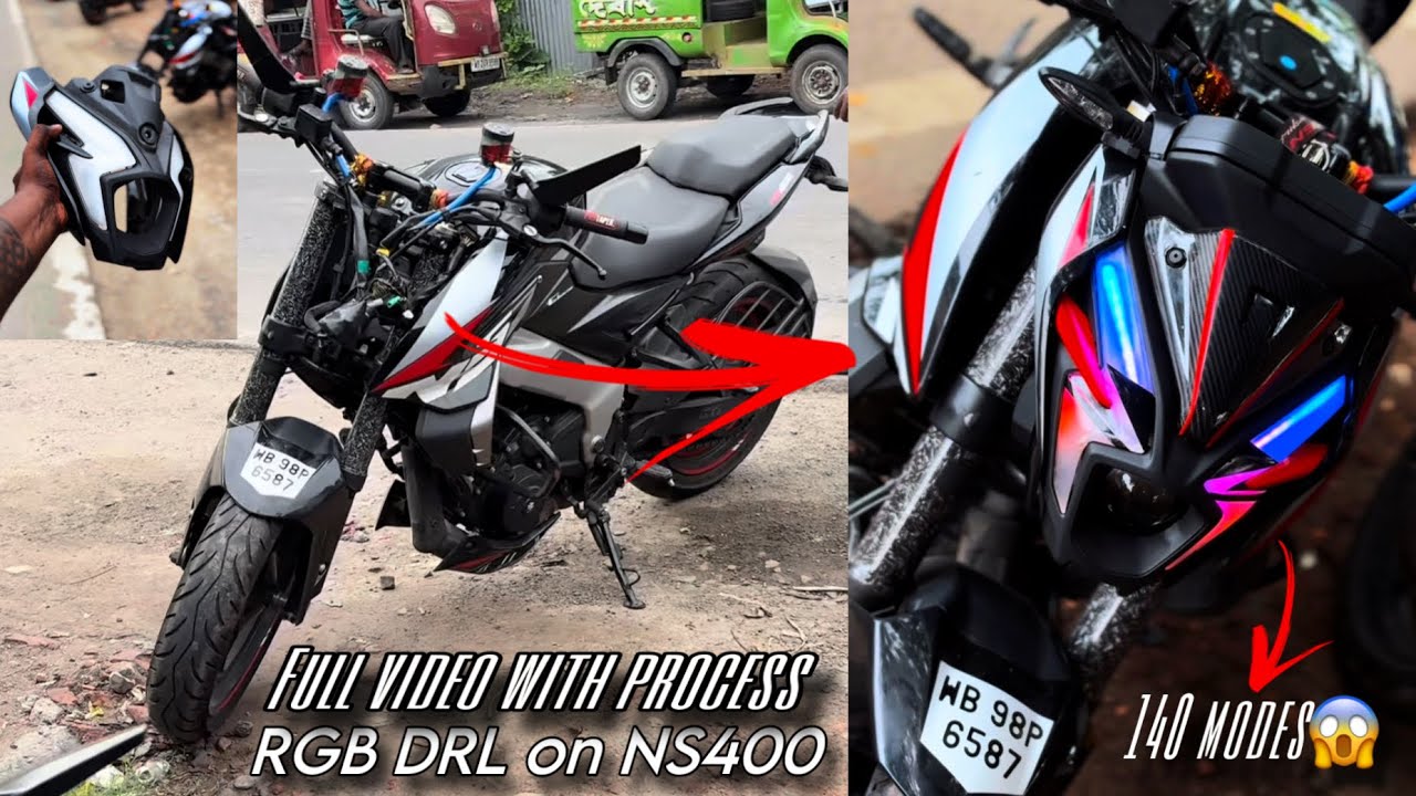 NS400 modified with RGB DRL 🔥most modified ns400 in town | Details video | Installation ✅