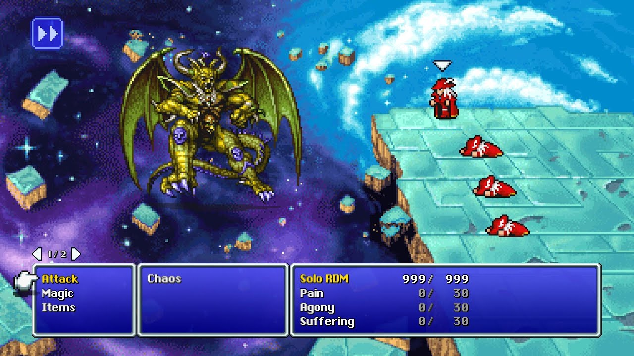Final Fantasy 1 Pixel Remaster - Chaos (Solo Red Mage, Lv. 99)