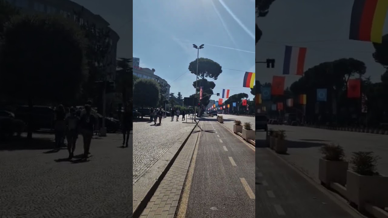 Walking in Tirana #tirana #sunny #flags #tourism