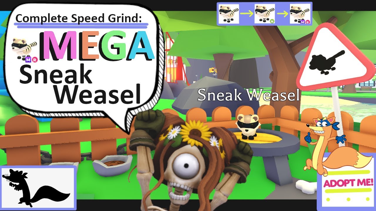 COMPLETE Speed Grind From NORMAL to MEGA Sneak Weasel 🥸🌈✨ Adopt Me (Roblox) ♡