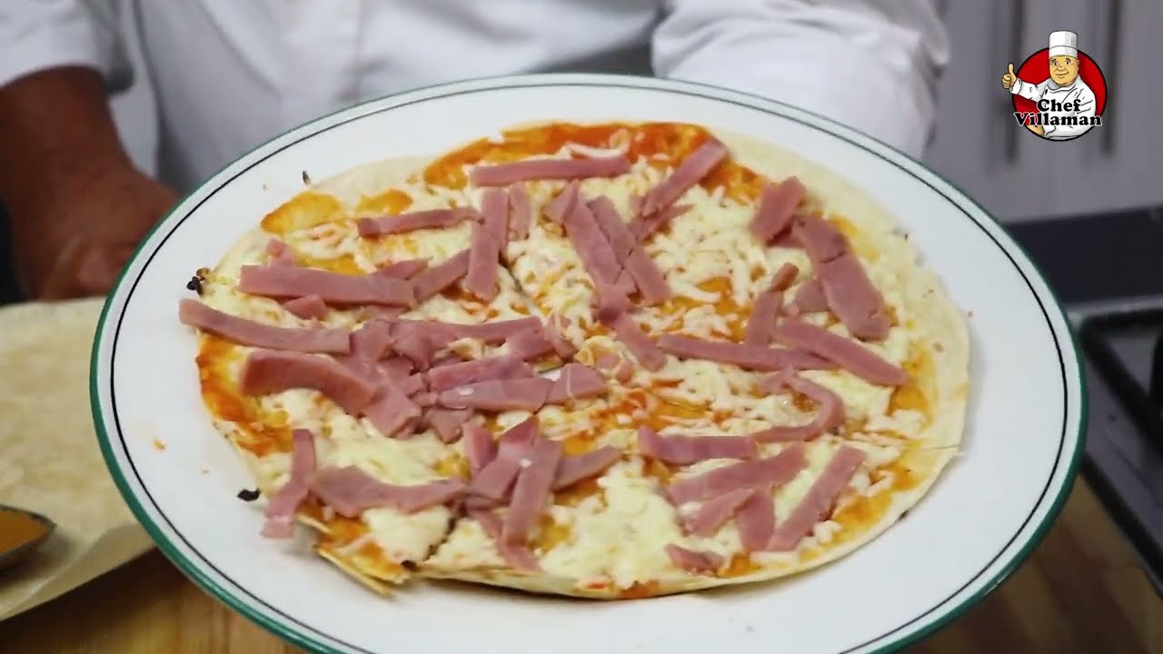 RECETA DELICIOSA PIZZA CON INGREDIENTES SIMPLES EN CASA | CHEF VILLAMAN