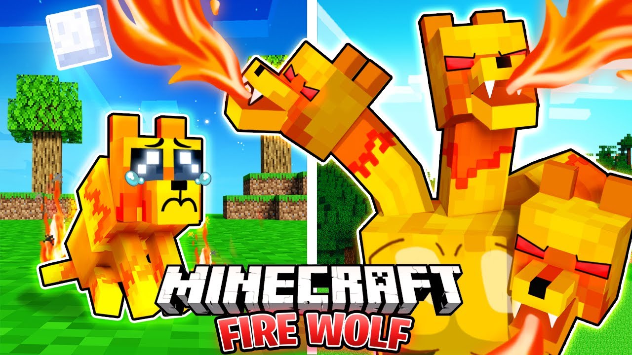 I Survived 100 DAYS as a FIRE WOLF in HARDCORE Minecraft!