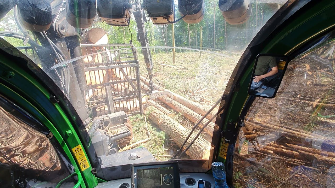 John Deere 1210e + klembank vs dłużyce sosnowe 14,2m.