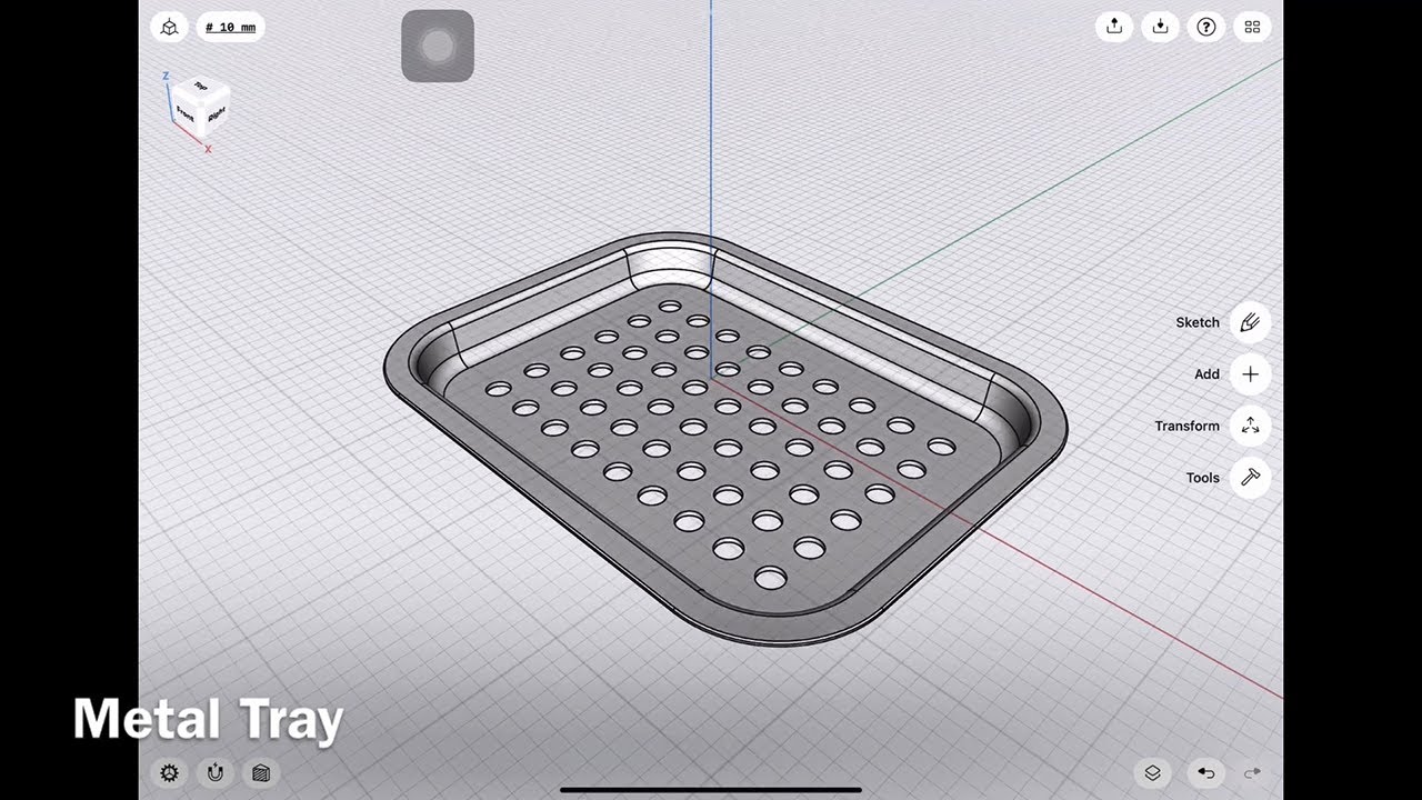 Metal Tray 2D to 3D drawing 199