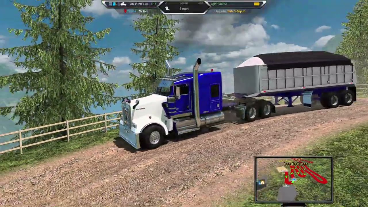trabajando en la montaña con un camion kenworth w900 con un motor cummins 600 caballos de torque