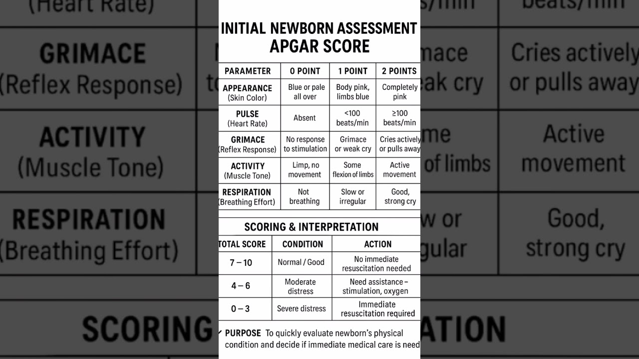 Newborn&rsquo;s First Test After Birth | APGAR Score Full Explanation#shorts#you tube shorts#shorts viral