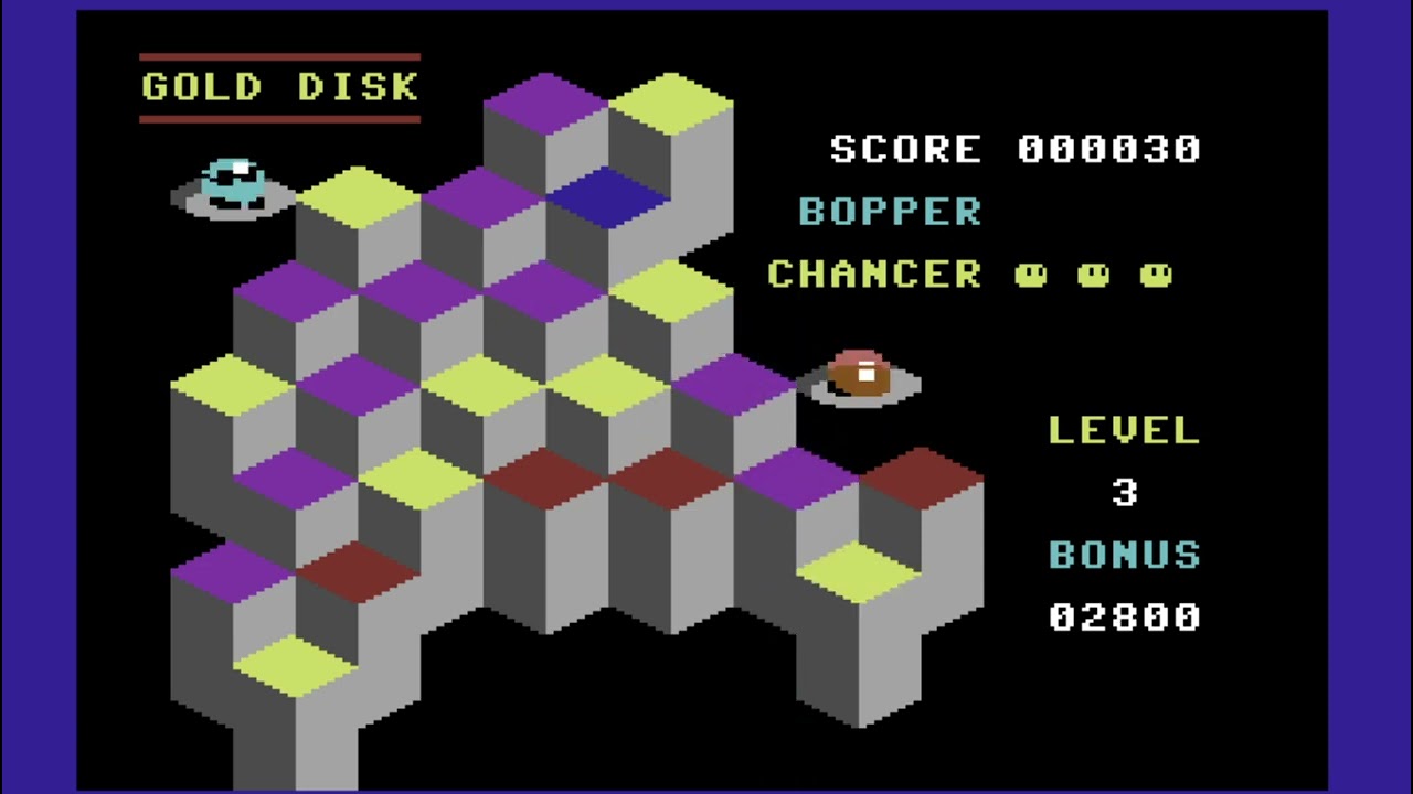 C64 Game: Cube Slinker (1985, Gold Disk, Inc.)
