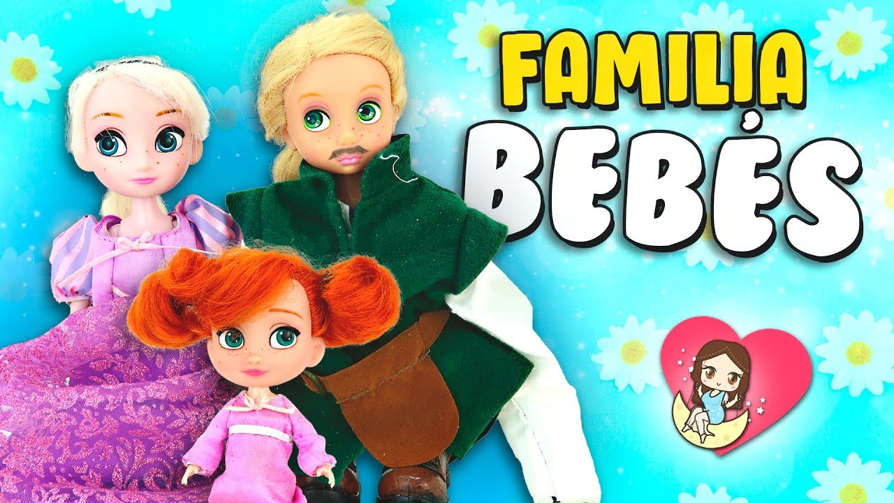 💜 &iexcl;Las beb&eacute;s Rapunzel, Elsa y Anna juegan a PAP&Aacute;S y MAM&Aacute;S!