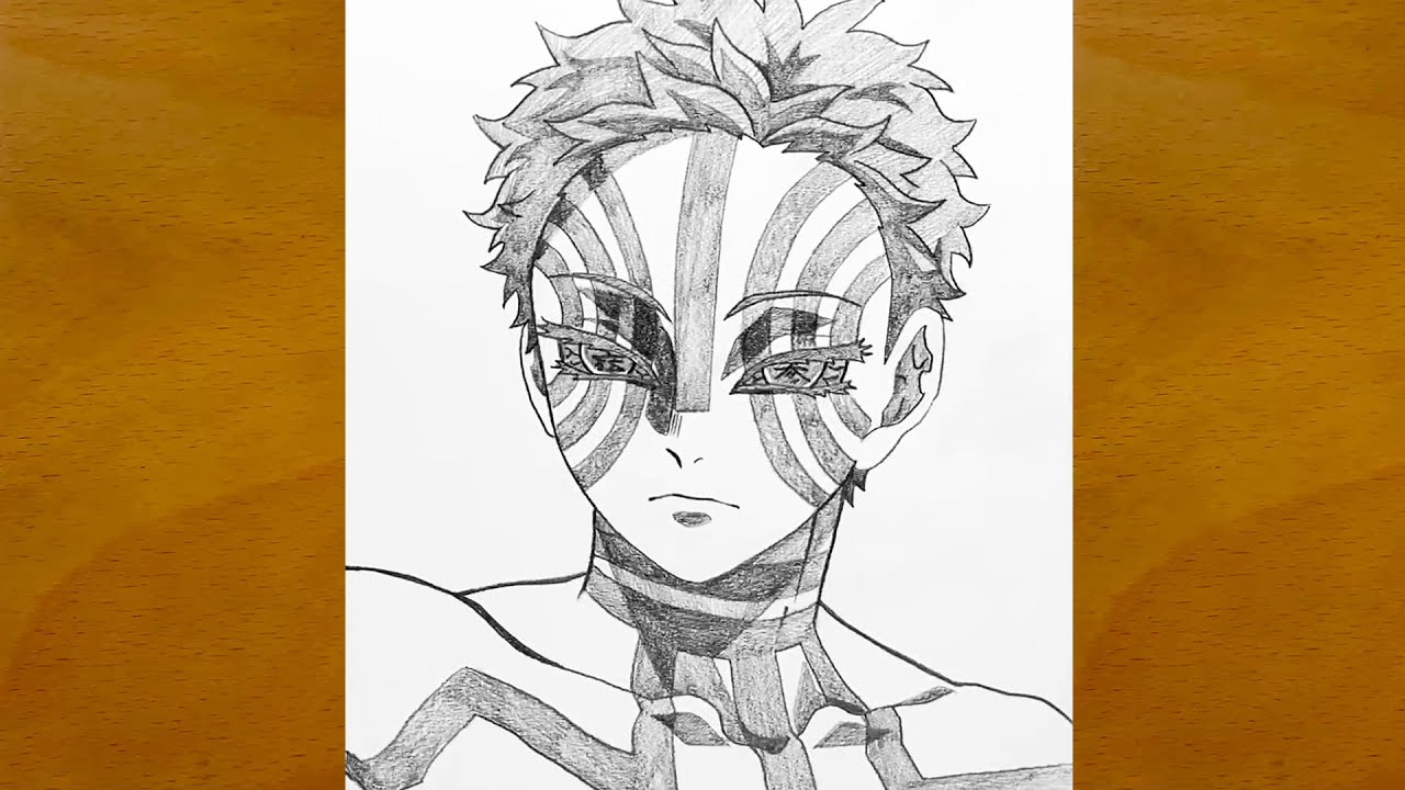 How to Draw Akaza Step by Step || Demon Slayer Character Drawing || Easy Anime Sketch