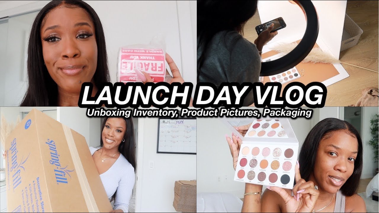 LAUNCH DAY VLOG: INVENTORY UNBOXING, PRE-LAUNCH PREP, PRODUCT PICTURES, PACKAGING!