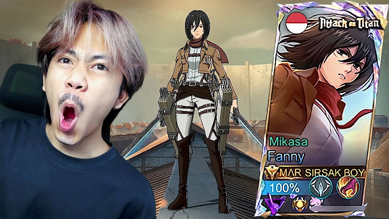 REVIEW SKIN REVAMP ATTACK ON TITAN FANNY MIKASA - Mobile legends