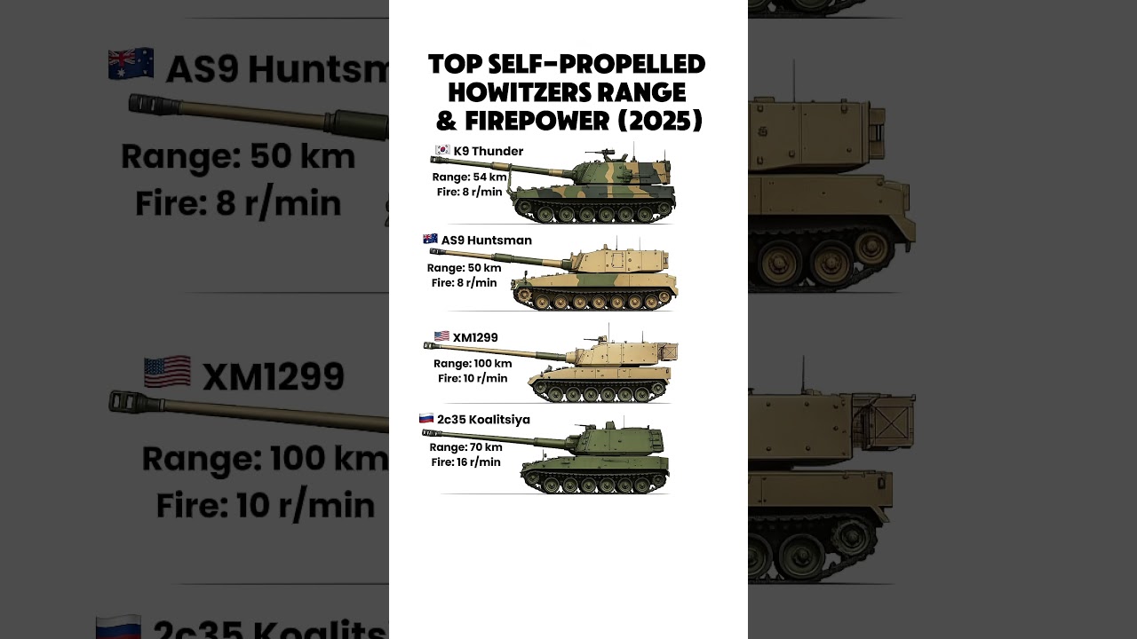 Best Self-Propelled Howitzers 2025 | K9 Thunder vs AS9 vs XM1299 vs 2S35 Koalitsiya