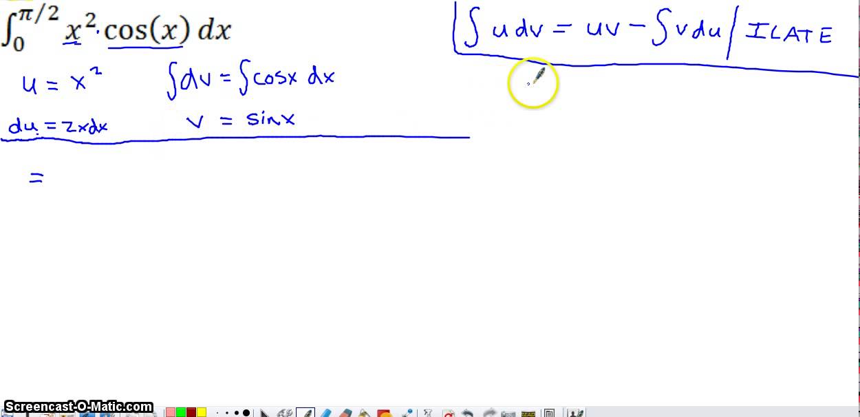 Integration by Parts - Twice + Definite Integral