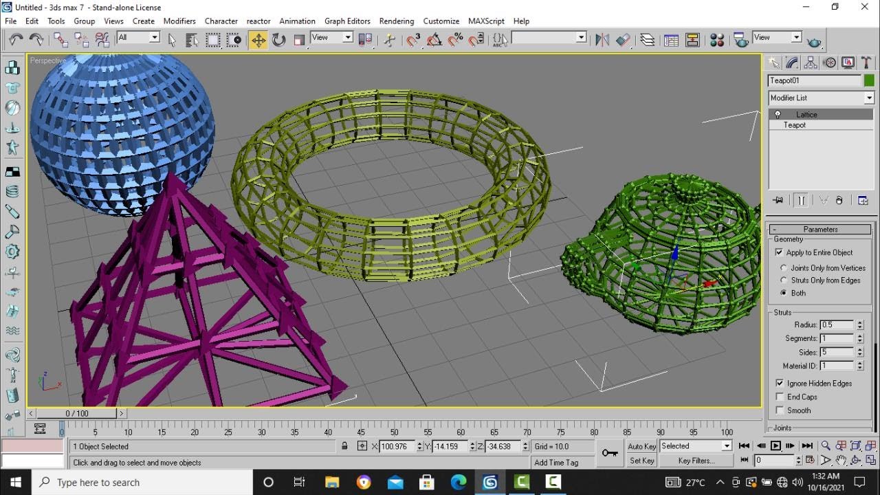 wire frame in 3d max