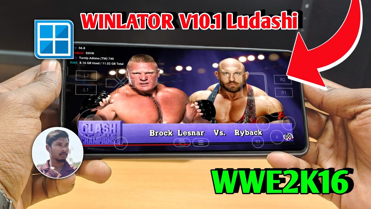 WWE 2k16 (FULL HD) tested on IQOO NEO 9 PRO winlator bionic ludashi 🔥