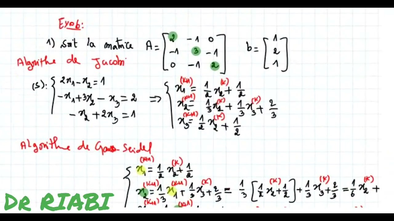 Méthode de #Jacobi et #Gauss_Seidel (Exercice)