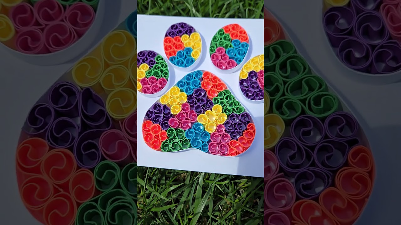 Paper Quilling Paw Print. Pet lovers, pet parent gift 
