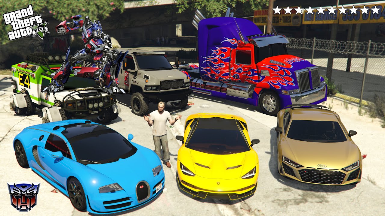 GTA 5 - Trevor Stealing TRANSFORMERS Movie Cars in GTA 5 😱! (Real Life Cars #314)