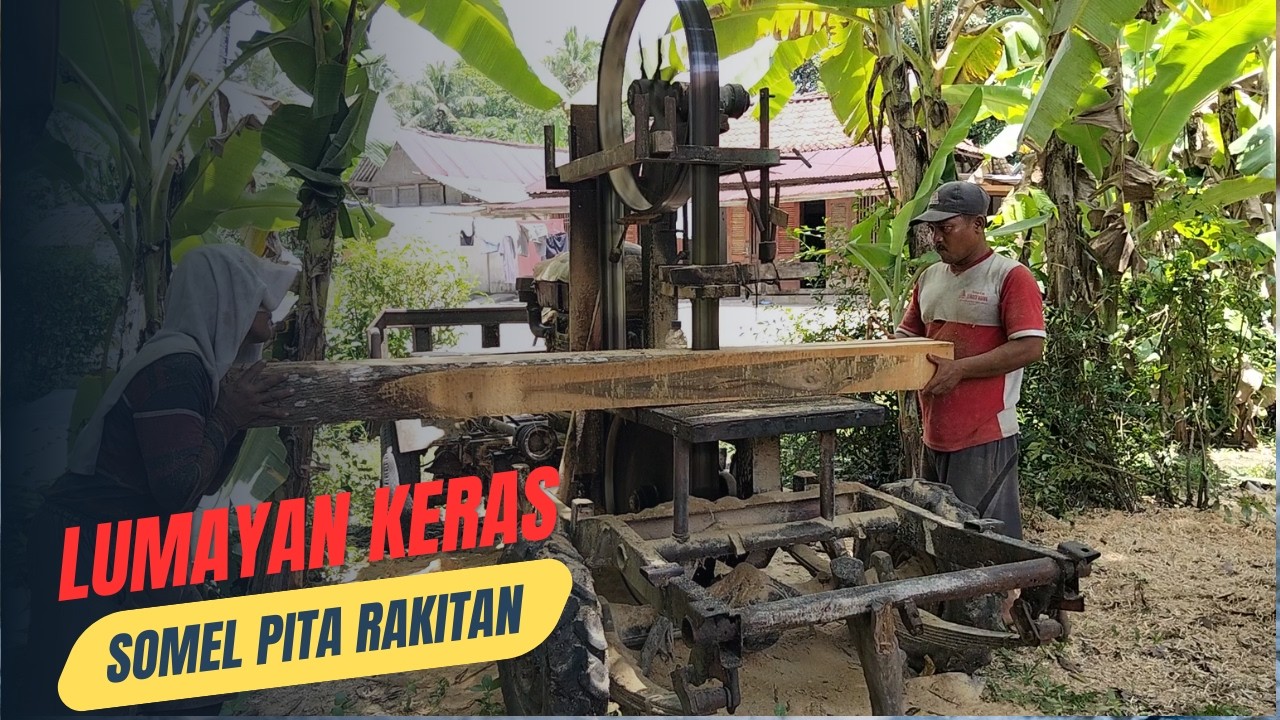 Gergaji kayu jati mengunakan sawmill pita rakitan