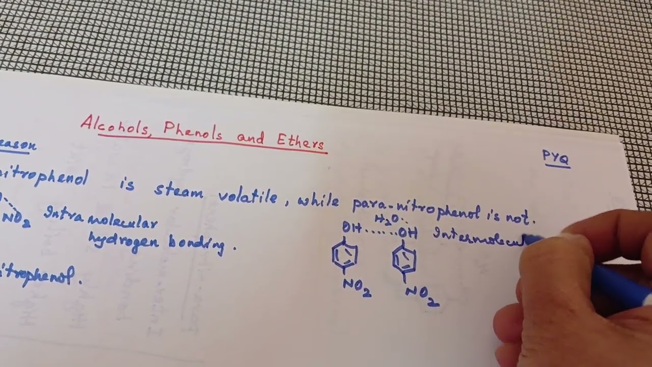 ortho- nitrophenol is steam volatile , while para- nitrophenol is not. Give reason.PYQ