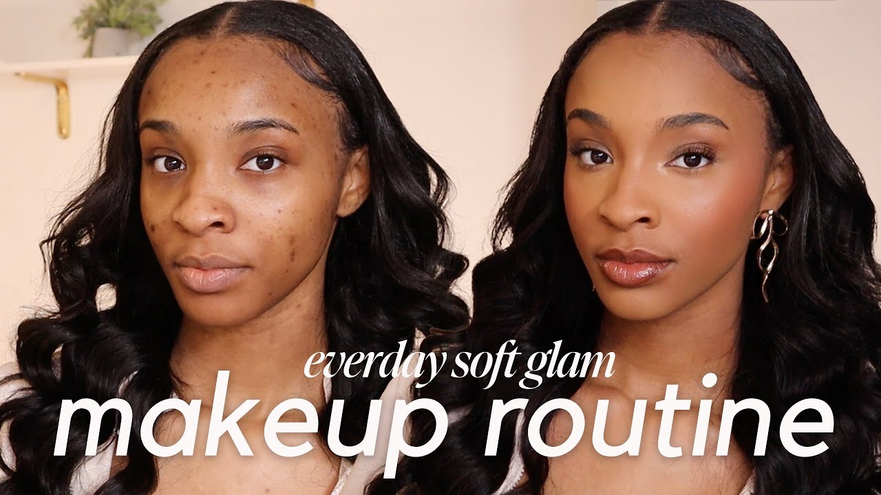 how to cover acne scars | SOFT GLAM makeup routine *beginner friendly*