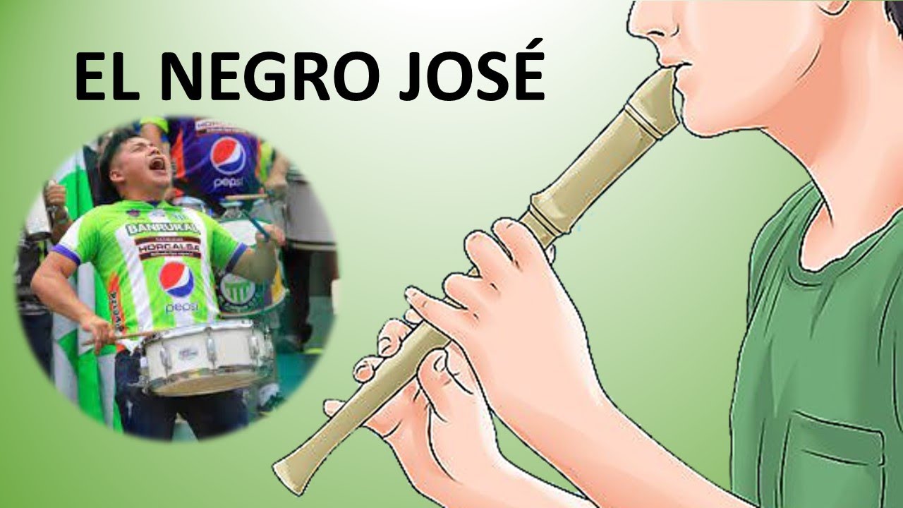 EL NEGRO JOSÉ - flauta dulce fácil, tutorial con animación, canción fácil