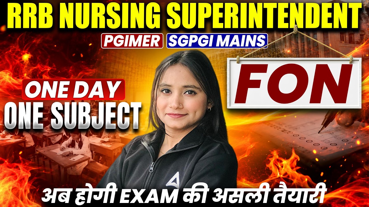 RRB Nursing Superintendent 2026 | SGPGI/PGIMER Nursing Officer Marathon Classes 2026 #rrbnursing