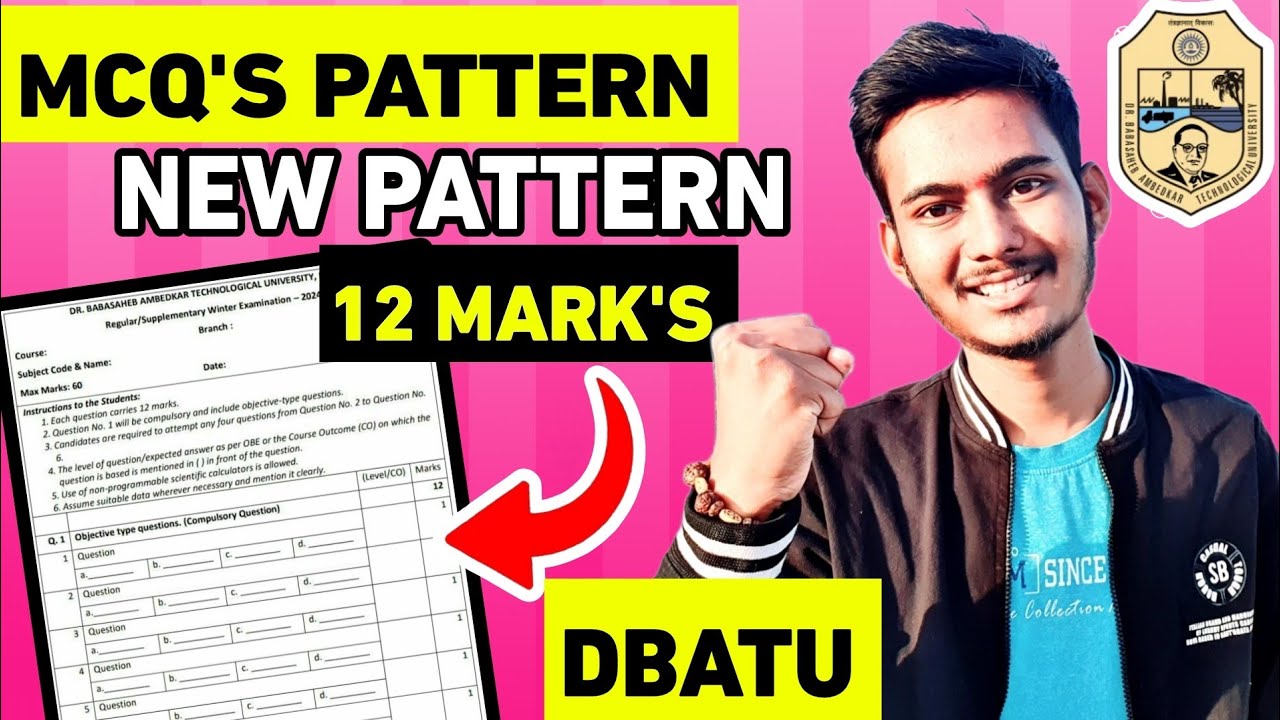 😍 DBATU !! MCQ'S 12 MARK'S 🤩 EASY PASSING ✅ || NEW PATTERN FOR DBATU FINAL EXAM'S 🥳