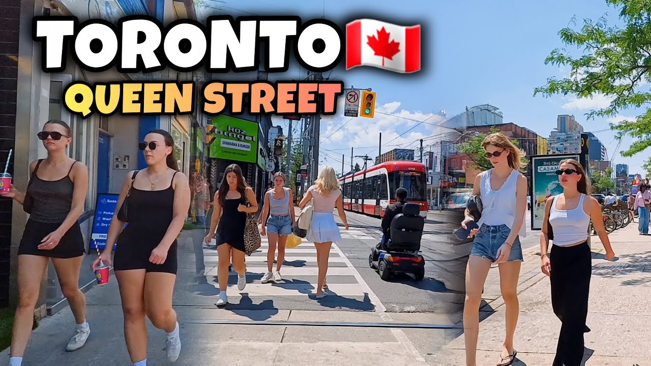 Toronto 🇨🇦 Queen Street Walk City Life | Real Summer Street Life Downtown Toronto 4K