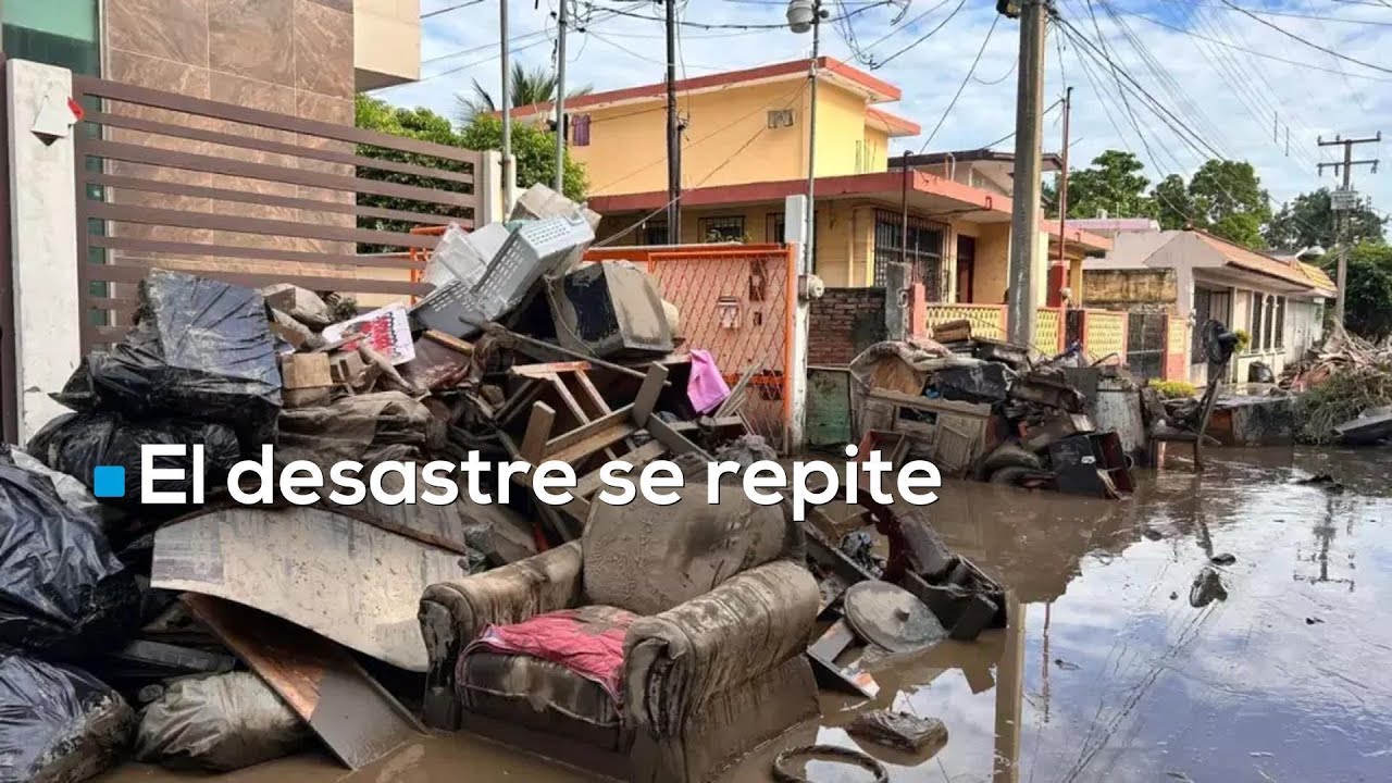 FRENTE FRÍO 16 causa nuevas inundaciones en Poza Rica, Chicontla y la Huasteca