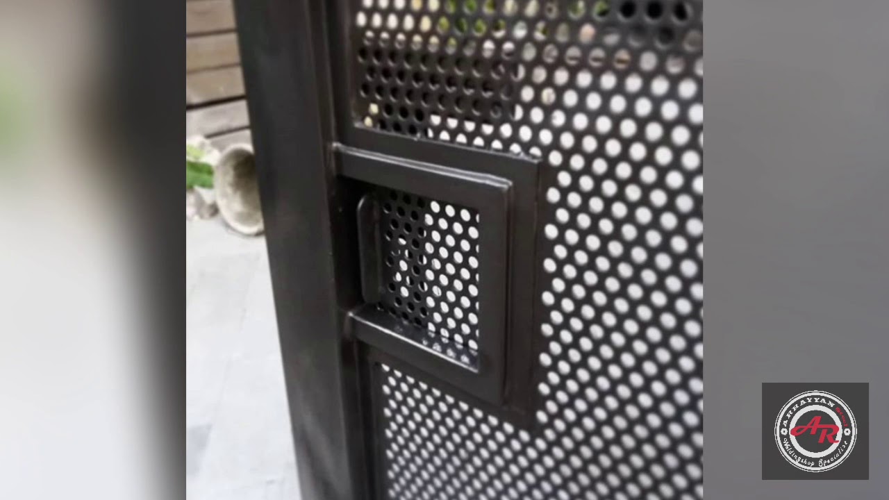 GA PERLU Rel di lantai - Pintu Dorong #cantilever dengan #perforated metal