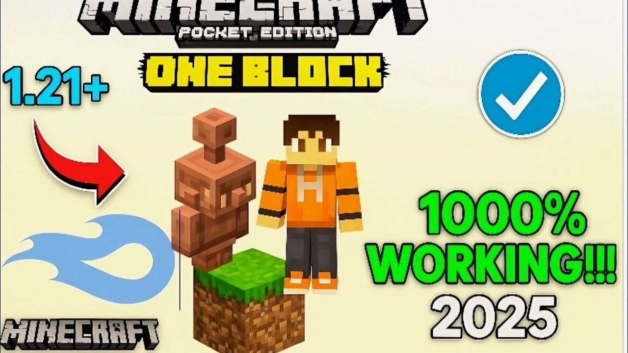 ✅How to Download One Block Map for MCPE 1.21+ | Minecraft One Block Survival Map (1000% Working)