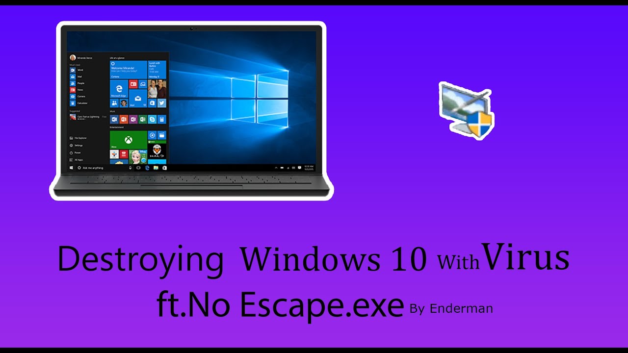 Destroying Windows 10 With Virus ft.NoEscape.exe | Enderman