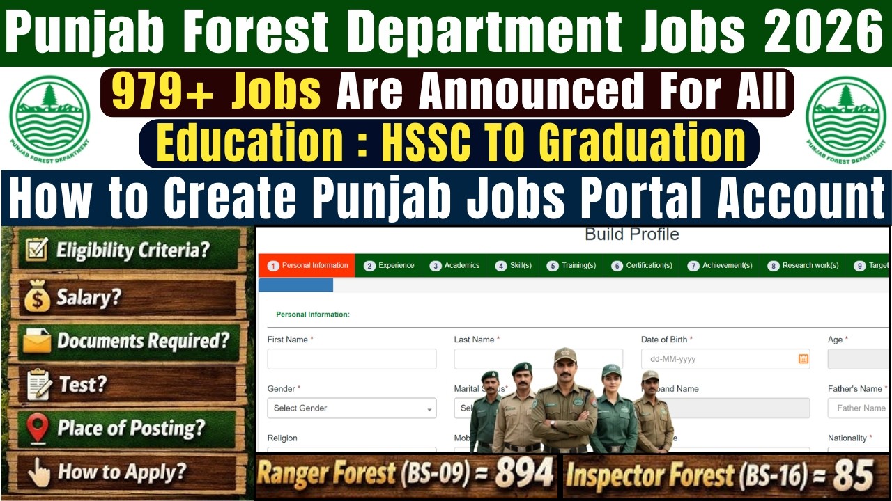 Punjab Forest Department Jobs 2026 Online Apply | Physical Standards, Salary & Recruitment Details