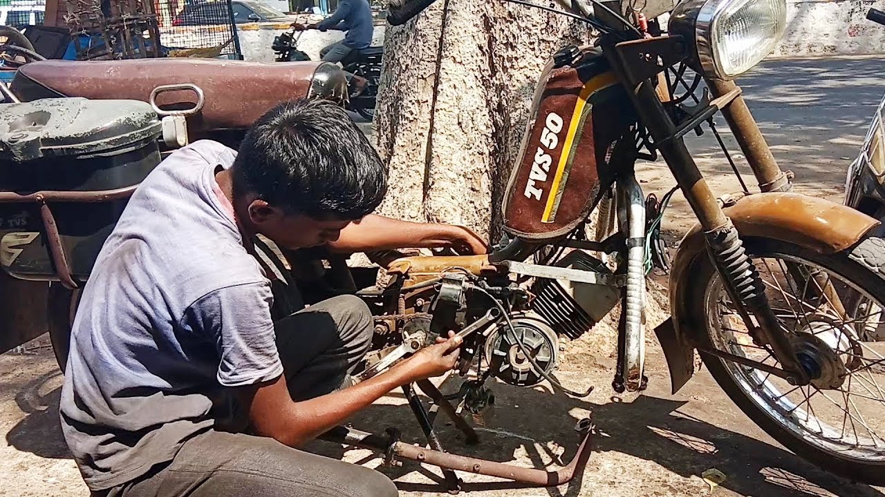 TVS 50 Engine Dismantled / Rockfort Motor Works
