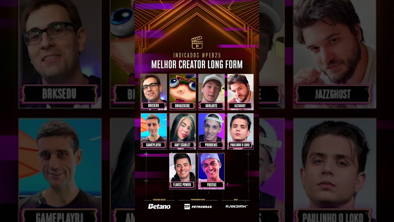 INDICADOS #PEB25 - MELHOR CREATOR LONG FORM