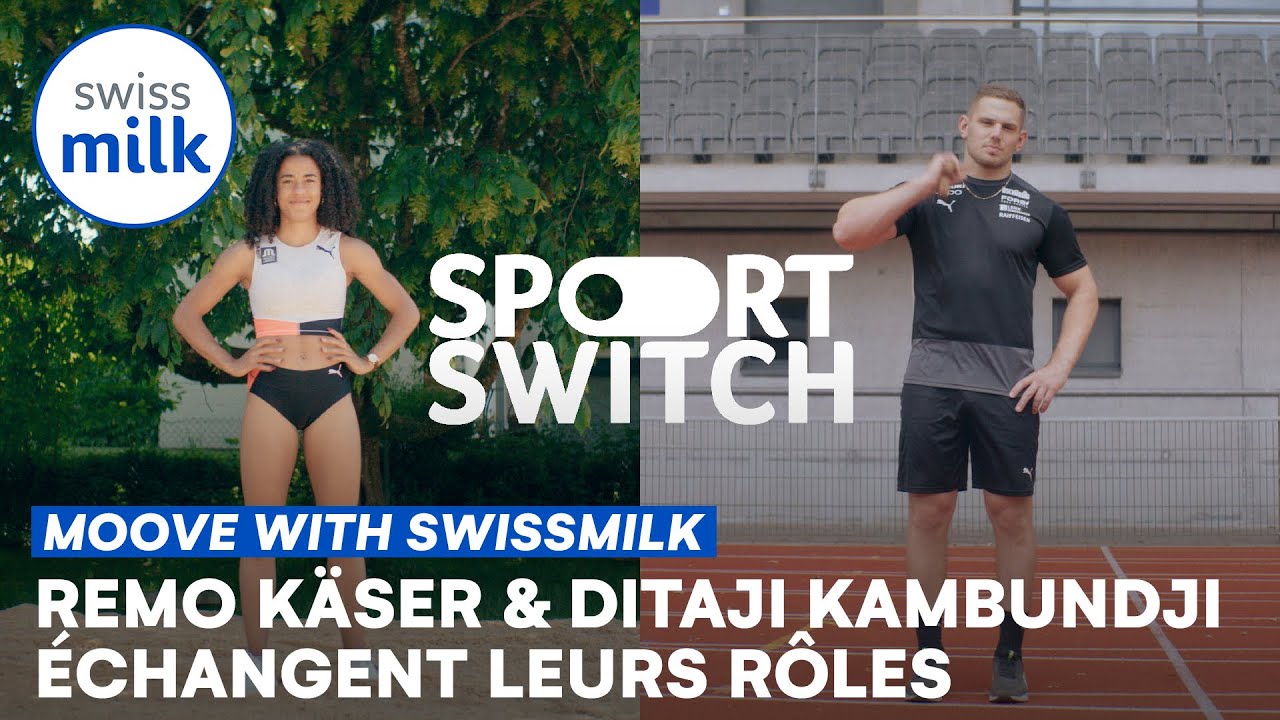 Remo Käser & Ditaji Kambundji échangent leurs rôles | Sportswitch | Swissmilk (2021)