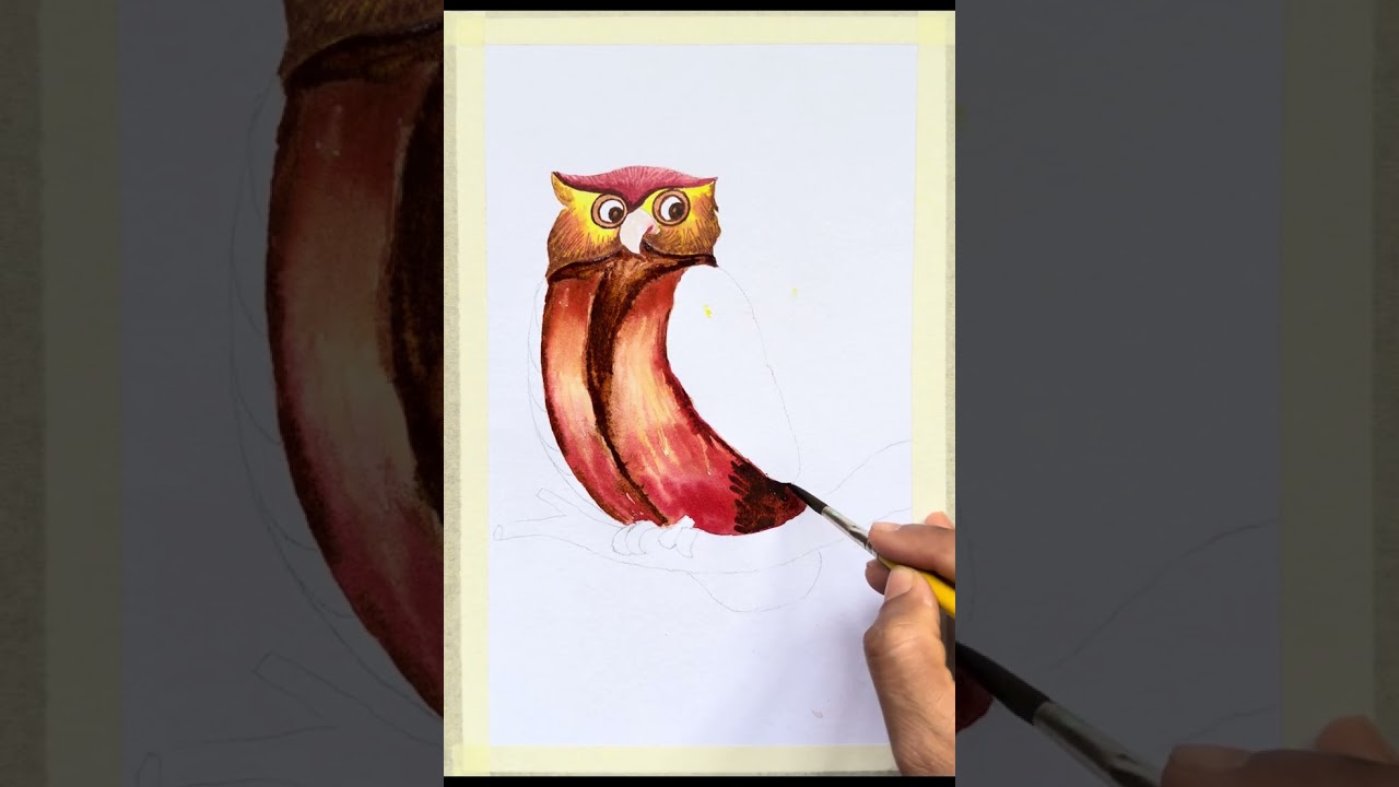 Owl by water colour