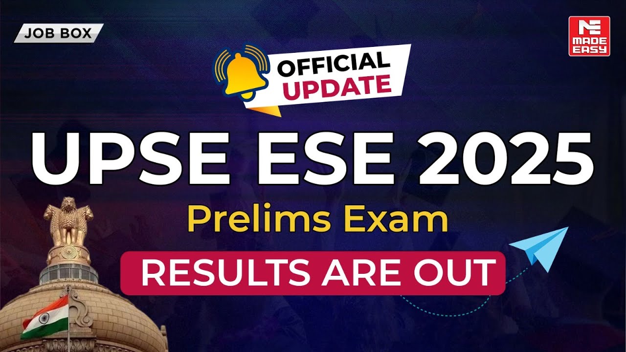 ESE Prelims 2025 Results Declared by UPSC | Check Your Result Now | MADE EASY