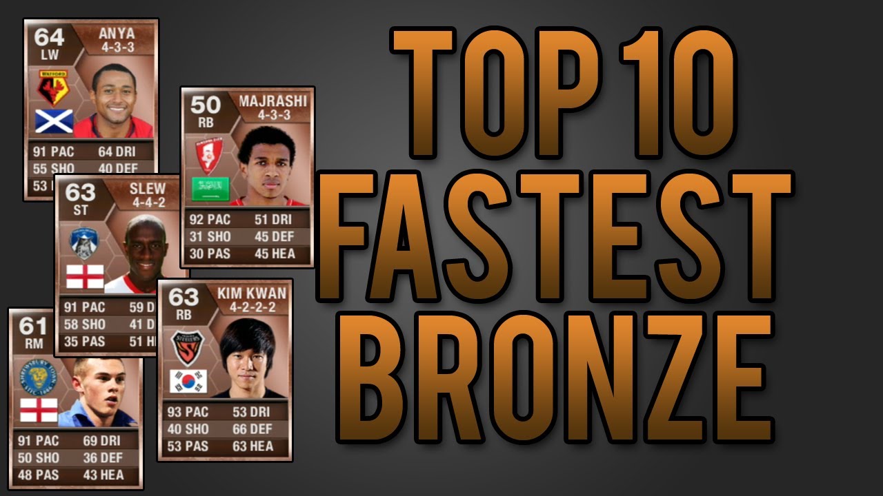 FIFA 13 Ultimate Team | Top 10 Fastest Bronze Players