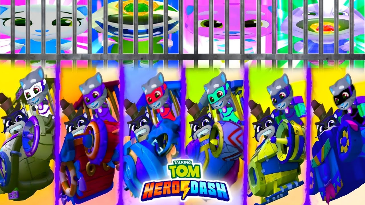 TALKING TOM HERO DASH : COLOUR REACTION WORLD WITH 6 LAGNDREY HERO TOM & FIGHTS THE ALL BOSS RACCOON