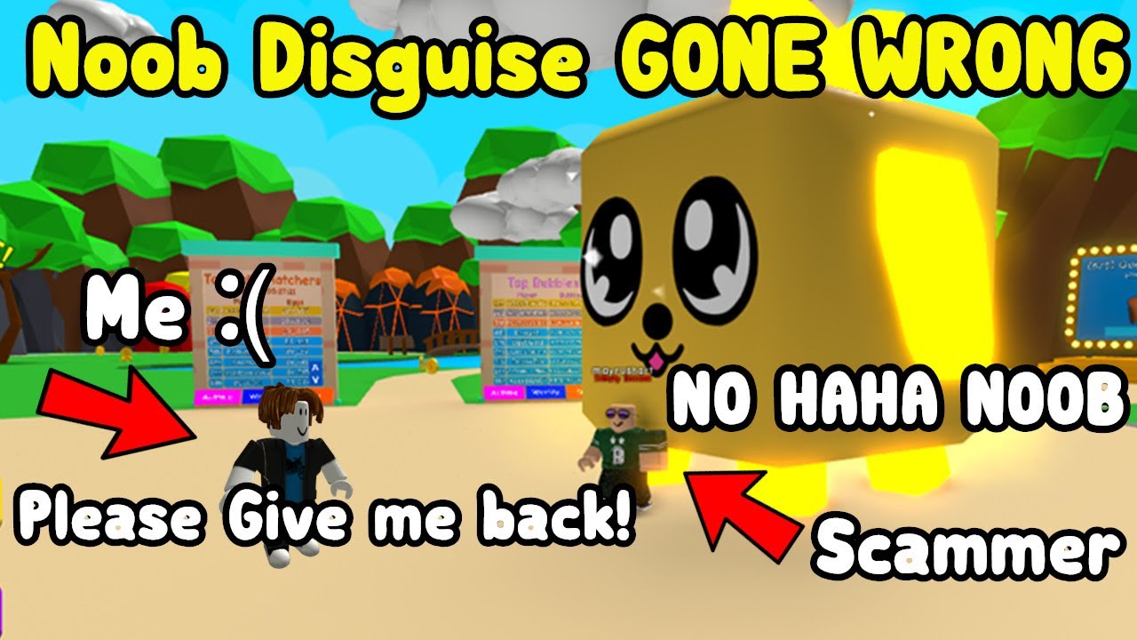 Noob Disguise Trolling GONE WRONG With King Doggy! - Bubble Gum Simulator Roblox