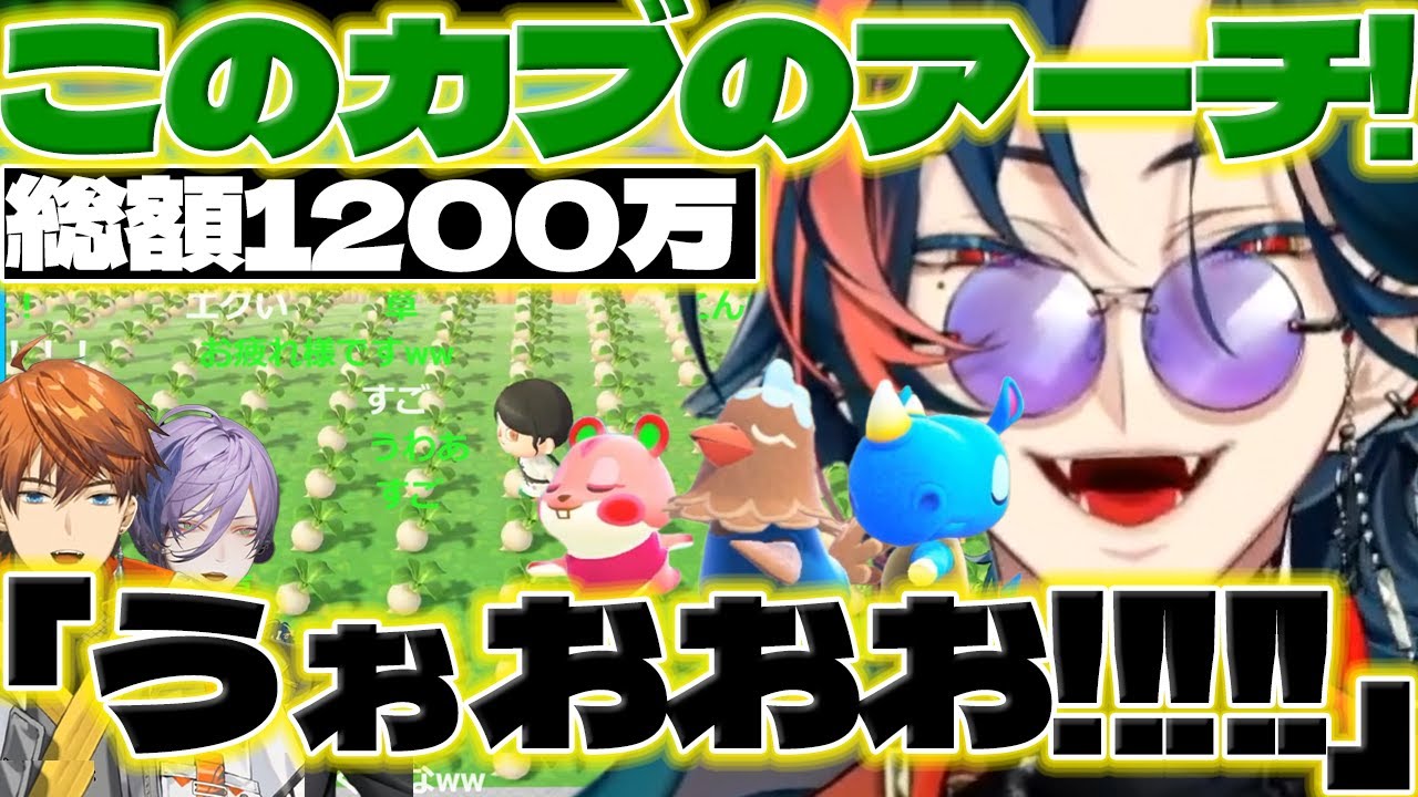 【うぉおお!】あつ森で1200万ベル分のカブを買って大勝負に打って出る魁星くん【魁星/北見遊征/榊ネス/3SKM/にじさんじ/新人ライバー】