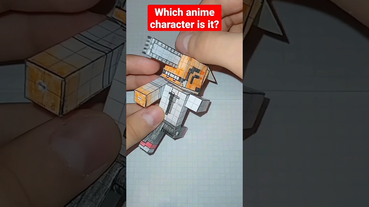 Which anime character is it? Papercraft minecraft figure handmade. #minecraft #shorts  #papermodel