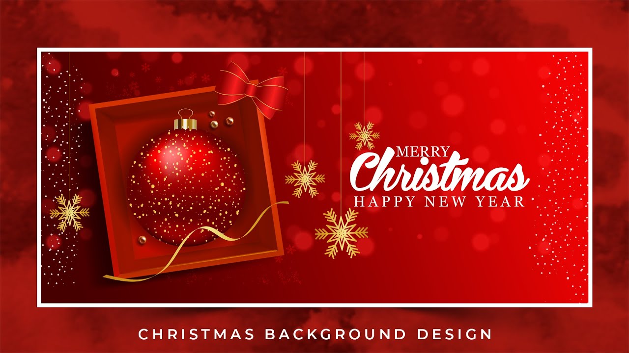 Christmas Gift Card Banner design | Merry Christmas Offer Banner in Illustrator Tutorial