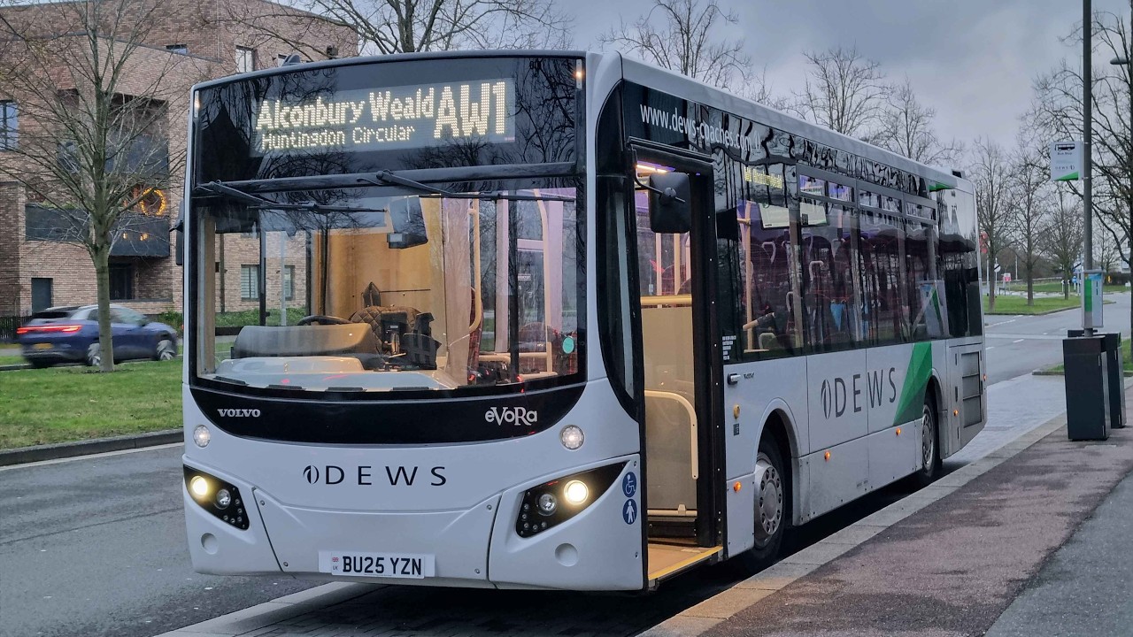 Dews | BU25YZN | AW1 to Alconbury | Volvo B8RLE ZF