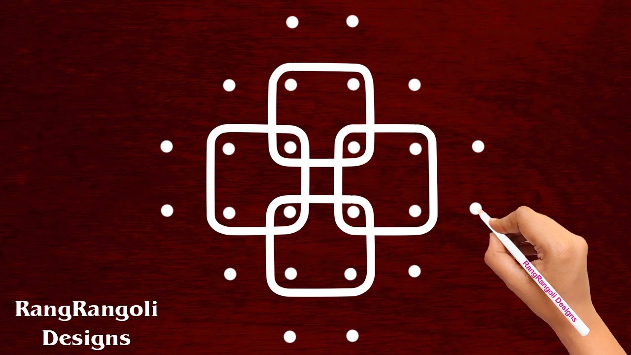 6X2 dots easy rangoli | simple rangoli designs | creative latest rangoli desig | RangRangoli designs