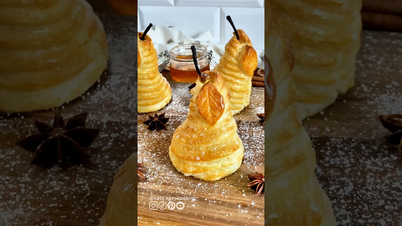 Pears in Puff Pastry with Nuts and a Secret Ingredient (full recipe in description)