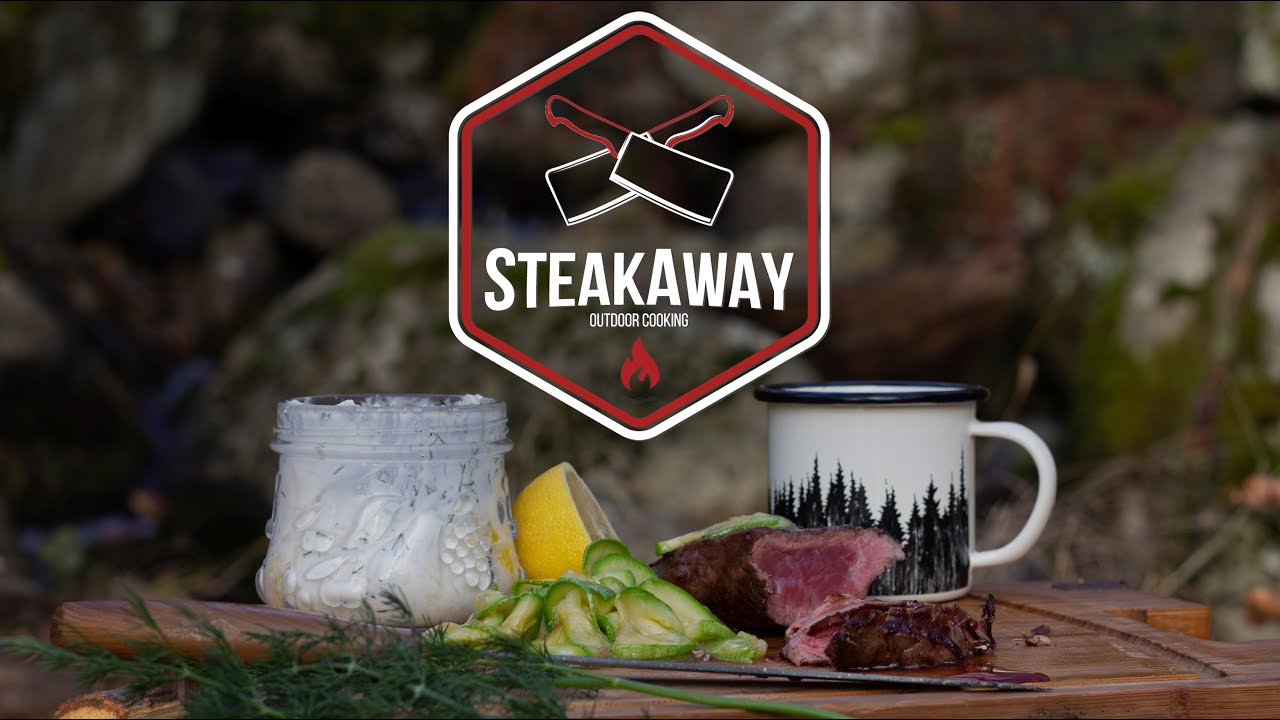 BLACK ANGUS STEAK WITH POACHED ZUCCHINI AND CELERY SALAD