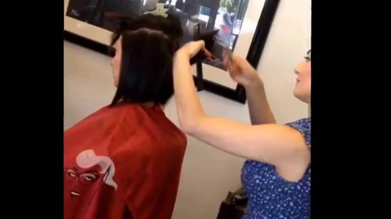 Aline bob haircut instavideo @guyannescissorhands